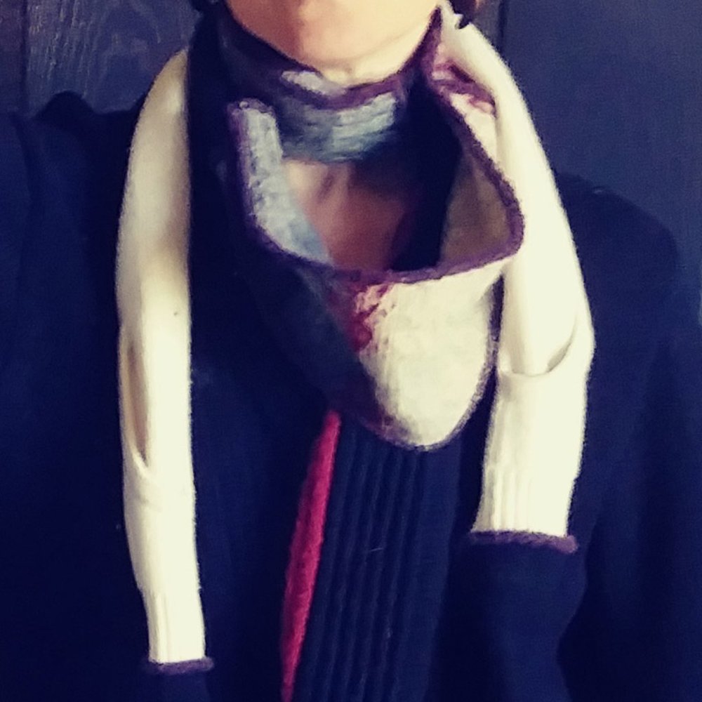 Boho Sweater Infinity Scarf with Pockets USA Made